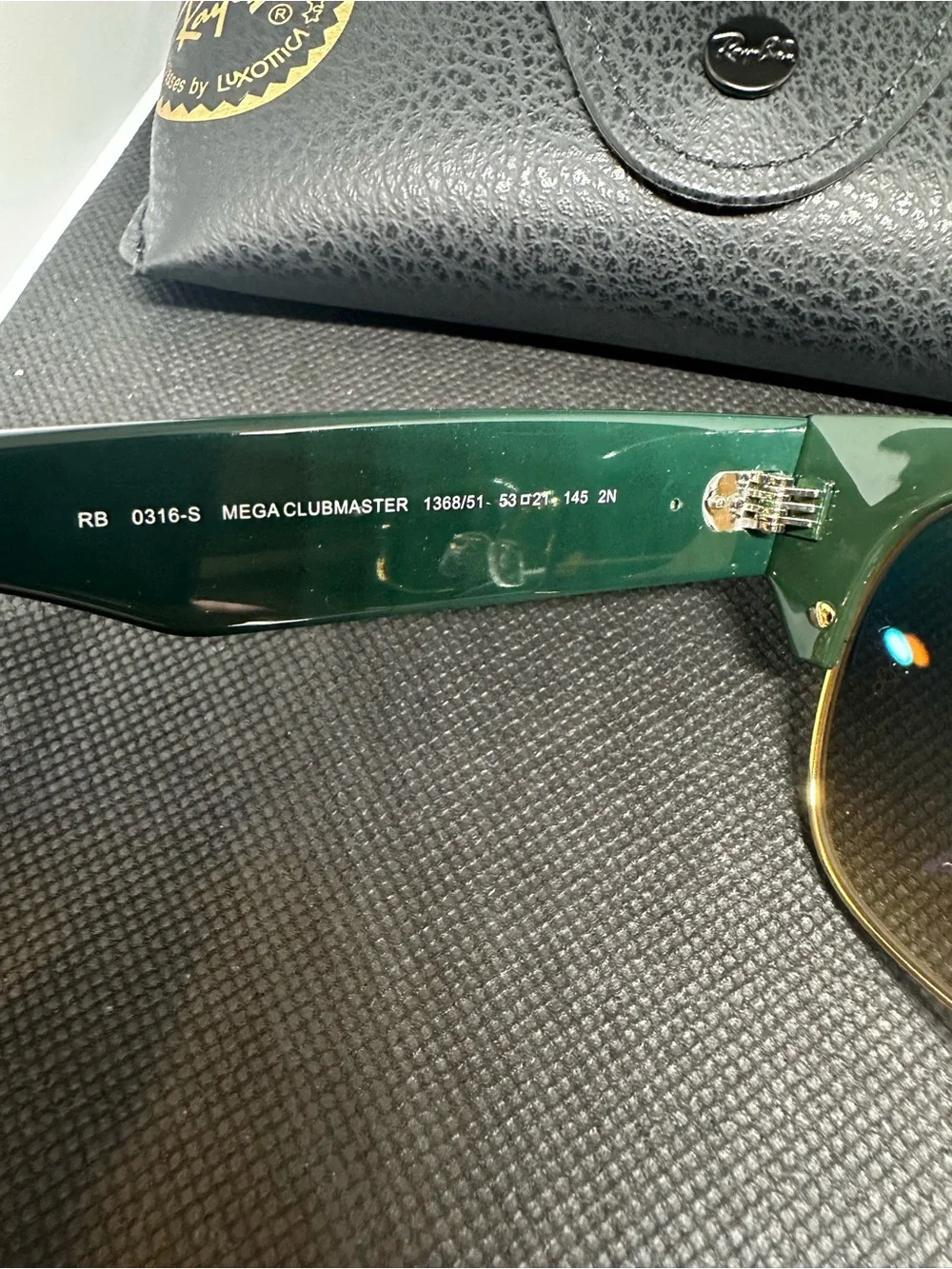Ray-Ban Clubmaster Sunglasses — Green Browline with Gold Frame and Brown Lenses
